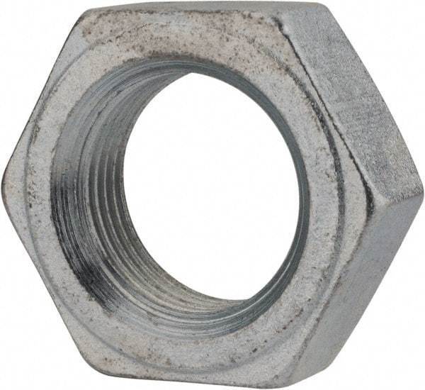 Value Collection - 1-1/8 - 12 UNF Steel Right Hand Hex Jam Nut - 1-11/16" Across Flats, 39/64" High, Zinc Clear Finish - Exact Industrial Supply
