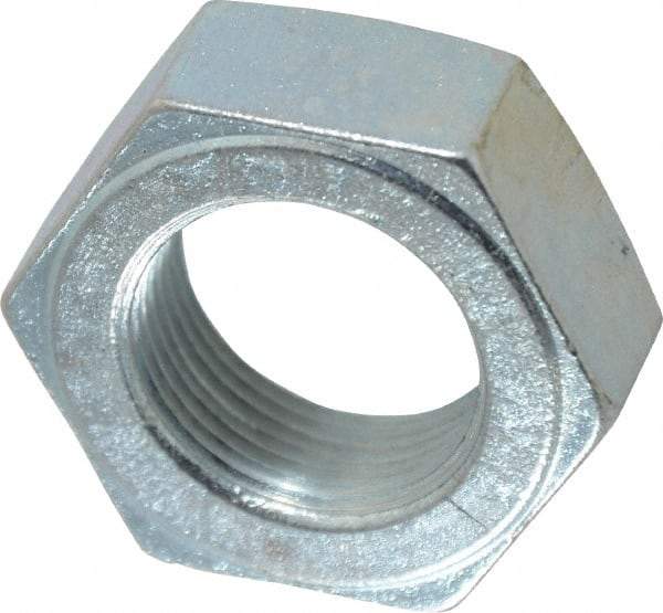 Value Collection - 1-1/4 - 12 UN Steel Right Hand Hex Jam Nut - 1-7/8" Across Flats, 23/32" High, Zinc-Plated Finish - Exact Industrial Supply