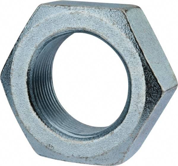Value Collection - 1-1/2 - 12 UN Steel Right Hand Hex Jam Nut - 2-1/4" Across Flats, 27/32" High, Zinc-Plated Finish - Exact Industrial Supply