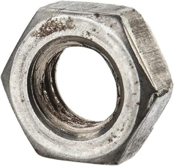 Value Collection - 5/16-18 UNC Steel Left Hand Hex Jam Nut - 1/2" Across Flats, 3/16" High, Uncoated - Exact Industrial Supply