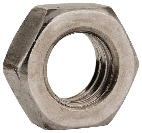 Value Collection - 3/8-16 UNC Steel Left Hand Hex Jam Nut - 9/16" Across Flats, 7/32" High, Uncoated - Exact Industrial Supply