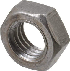 Value Collection - 1/2-13 UNC Steel Left Hand Hex Jam Nut - 3/4" Across Flats, 5/16" High, Uncoated - Exact Industrial Supply