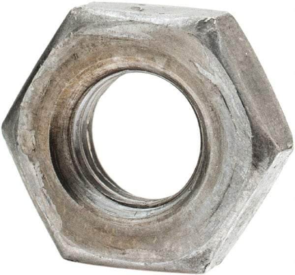 Value Collection - 1/4-28 UNF Steel Left Hand Hex Jam Nut - 7/16" Across Flats, 5/32" High, Uncoated - Exact Industrial Supply