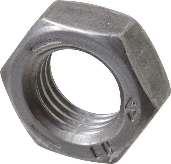 Value Collection - 3/8-24 UNF Steel Left Hand Hex Jam Nut - 9/16" Across Flats, 7/32" High, Uncoated - Exact Industrial Supply