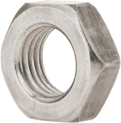 Value Collection - 7/16-20 UNF Steel Left Hand Hex Jam Nut - 11/16" Across Flats, 1/4" High, Uncoated - Exact Industrial Supply