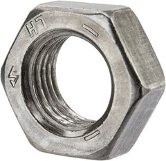Value Collection - 1/2-20 UNF Steel Left Hand Hex Jam Nut - 3/4" Across Flats, 5/16" High, Uncoated - Exact Industrial Supply