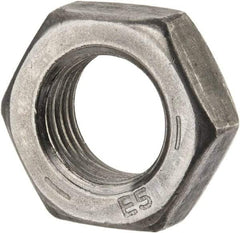 Value Collection - 9/16-18 UNF Steel Left Hand Hex Jam Nut - 7/8" Across Flats, 5/16" High, Uncoated - Exact Industrial Supply