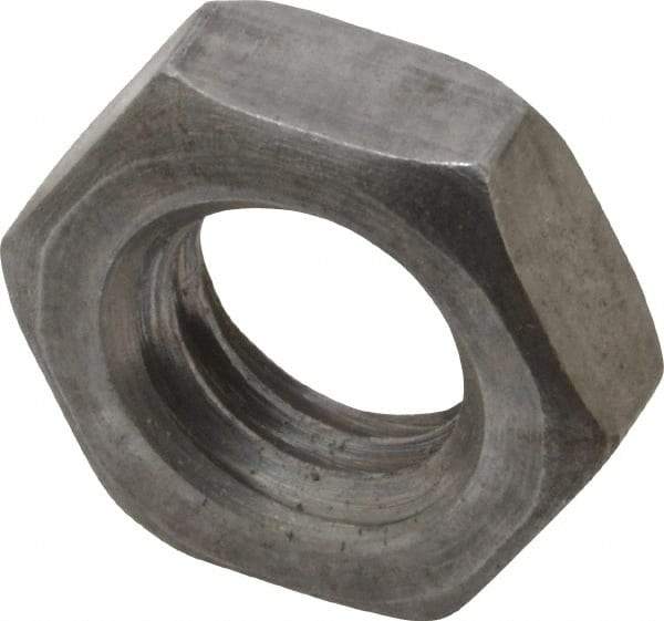 Value Collection - 7/16-14 UNC Steel Right Hand Hex Jam Nut - 11/16" Across Flats, 1/4" High, Uncoated - Exact Industrial Supply