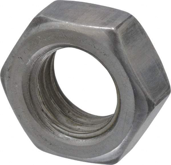 Value Collection - 1/2-13 UNC Steel Right Hand Hex Jam Nut - 3/4" Across Flats, 5/16" High, Uncoated - Exact Industrial Supply