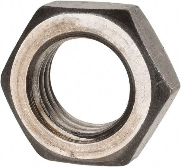 Value Collection - 7/8-9 UNC Steel Right Hand Hex Jam Nut - 1-5/16" Across Flats, 0.4844" High, Uncoated - Exact Industrial Supply