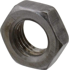 Value Collection - 7/16-20 UNF Steel Right Hand Hex Jam Nut - 11/16" Across Flats, 3/4" High, Uncoated - Exact Industrial Supply