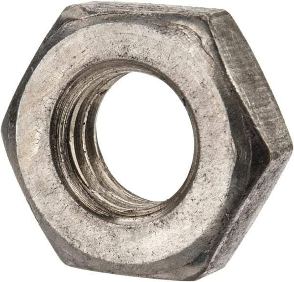 Value Collection - 7/16-14 UNC Steel Right Hand Heavy Hex Jam Nut - 3/4" Across Flats, 1/4" High, Uncoated, 2B Class of Fit - Exact Industrial Supply