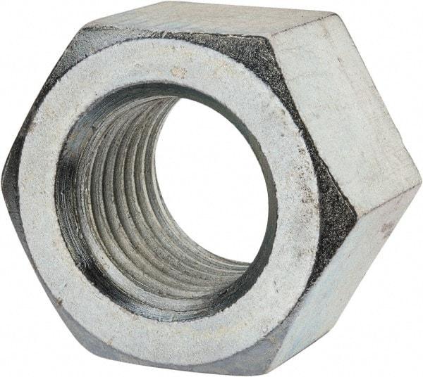 Value Collection - 2 - 4-1/2 UNC Steel Right Hand Heavy Hex Nut - 3-1/8" Across Flats, 1-31/32" High, Zinc Clear Finish - Exact Industrial Supply