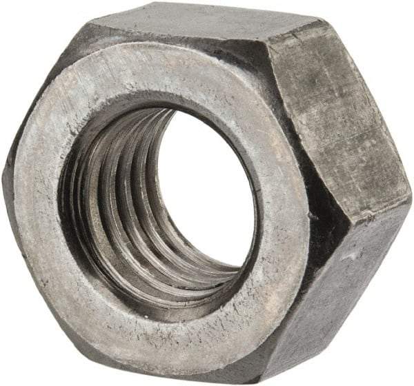 Value Collection - 9/16-12 UNC Steel Right Hand Heavy Hex Nut - 15/16" Across Flats, 35/64" High, Uncoated, 2B Class of Fit - Exact Industrial Supply