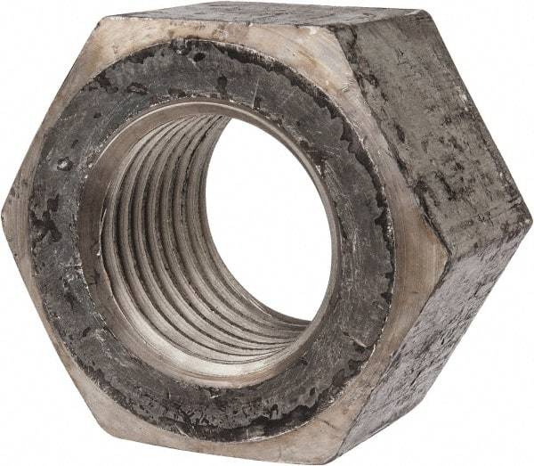 Value Collection - 2 - 4-1/2 UNC Steel Right Hand Heavy Hex Nut - 3-1/8" Across Flats, 1-31/32" High, Uncoated - Exact Industrial Supply