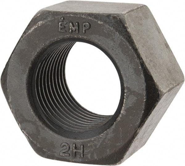Value Collection - 1-3/8 - 8 UN Steel Right Hand Heavy Hex Nut - 2-3/16" Across Flats, 1-11/32" High, Uncoated, 2B Class of Fit - Exact Industrial Supply