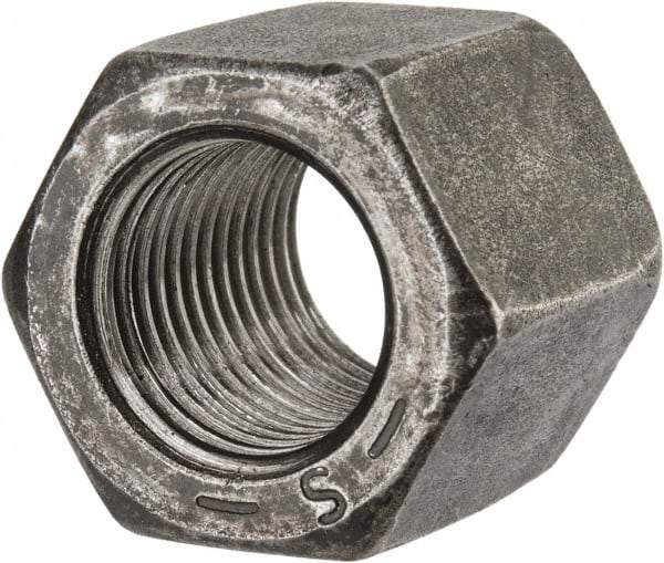 Value Collection - 1/2-20 UNF Steel Right Hand High Hex Nut - 3/4" Across Flats, 11/16" High, Uncoated - Exact Industrial Supply