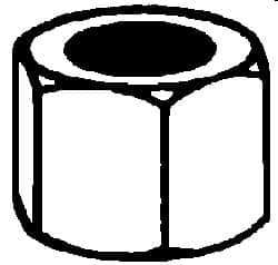 Value Collection - 1-14 UNF Steel Right Hand High Hex Nut - 1-7/16" Across Flats, 1-5/16" High, Uncoated - Exact Industrial Supply