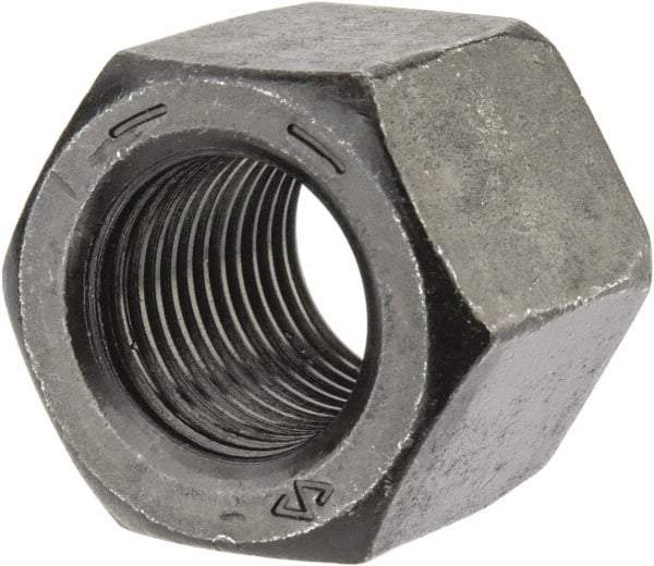 Value Collection - 9/16-18 UNF Steel Right Hand High Hex Nut - 7/8" Across Flats, 49/64" High, Uncoated - Exact Industrial Supply