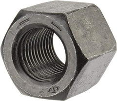 Value Collection - 9/16-18 UNF Steel Right Hand High Hex Nut - 7/8" Across Flats, 49/64" High, Uncoated - Exact Industrial Supply