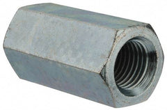 Value Collection - 1-1/4 - 7 UNC, 3" OAL Steel Standard Coupling Nut - Zinc-Plated Finish, 1-5/8" Width Across Flats - Exact Industrial Supply