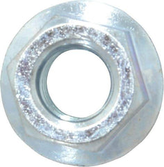 Value Collection - 7/16-14, 15/16" Flange Diam, Serrated Flange Nut - Grade Grade 2 Steel, Zinc-Plated Finish, 0.395" Flange Height - Exact Industrial Supply