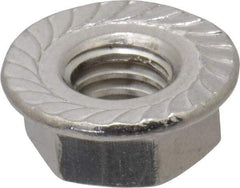 Value Collection - 5/16-18, 0.68" Flange Diam, Serrated Flange Nut - Grade 18-8 Stainless Steel, 0.283" Flange Height - Exact Industrial Supply