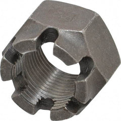 Value Collection - 1-1/8 - 12 UNF Grade 5 Steel Castle Locknut - 1-11/16" Width Across Flats, 1-5/32" High, Uncoated - Exact Industrial Supply