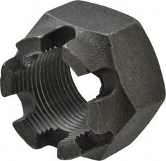 Value Collection - 1-1/4 - 12 UNF Grade 5 Steel Castle Locknut - 1-7/8" Width Across Flats, 1-1/4" High, Uncoated - Exact Industrial Supply