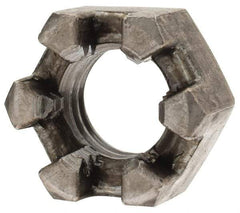 Value Collection - 1/2-13 UNC Grade 2 Steel Slotted Locknut - 3/4" Width Across Flats, 7/16" High, Uncoated - Exact Industrial Supply