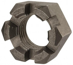 Value Collection - 1-1/2 - 6 UNC Grade 2 Steel Slotted Locknut - 2-1/4" Width Across Flats, 1-9/32" High, Uncoated - Exact Industrial Supply