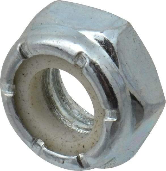 Value Collection - 5/16-18 UNC Grade 2 Hex Jam Lock Nut with Nylon Insert - 1/2" Width Across Flats, 17/64" High, Zinc-Plated Finish - Exact Industrial Supply