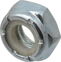 Value Collection - 5/16-18 UNC Grade 2 Hex Jam Lock Nut with Nylon Insert - 1/2" Width Across Flats, 17/64" High, Zinc-Plated Finish - Exact Industrial Supply