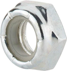 Value Collection - 3/8-16 UNC Grade 2 Hex Jam Lock Nut with Nylon Insert - 9/16" Width Across Flats, 9/32" High, Zinc-Plated Finish - Exact Industrial Supply