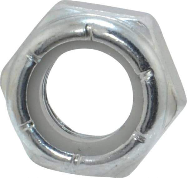 Value Collection - 5/16-24 UNF Grade 2 Hex Jam Lock Nut with Nylon Insert - 1/2" Width Across Flats, 17/64" High, Zinc-Plated Finish - Exact Industrial Supply