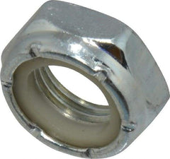 Value Collection - 1/2-20 UNF Grade 2 Hex Jam Lock Nut with Nylon Insert - 3/4" Width Across Flats, 21/64" High, Zinc-Plated Finish - Exact Industrial Supply