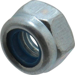 Value Collection - M5x0.80 Metric Coarse Grade 8 Hex Lock Nut with Nylon Insert - 5mm High, Zinc-Plated Finish - Exact Industrial Supply