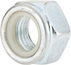 Value Collection - M20x2.50 Metric Coarse Grade 8 Hex Lock Nut with Nylon Insert - 20mm High, Zinc-Plated Finish - Exact Industrial Supply
