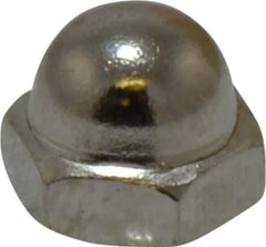 Value Collection - #6-32 UNC, 5/16" Width Across Flats, Nickel Plated, Steel Acorn Nut - 1/4" Overall Height, Grade 2 - Exact Industrial Supply