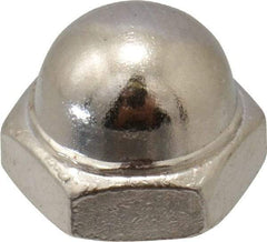 Value Collection - #8-32 UNC, 5/16" Width Across Flats, Nickel Plated, Steel Acorn Nut - 1/4" Overall Height, Grade 2 - Exact Industrial Supply