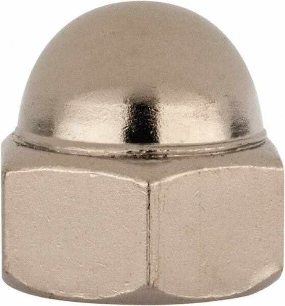 Value Collection - 5/8-11" UNC, 15/16" Width Across Flats, Nickel Plated, Steel Acorn Nut - 51/64" Overall Height, Grade 2 - Exact Industrial Supply