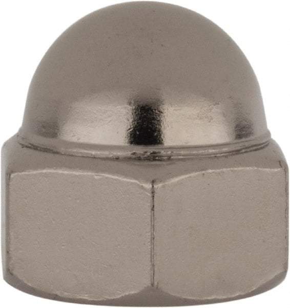 Value Collection - 7/16-20" UNF, 5/8" Width Across Flats, Nickel Plated, Steel Acorn Nut - 11/16" Overall Height, Grade 2 - Exact Industrial Supply