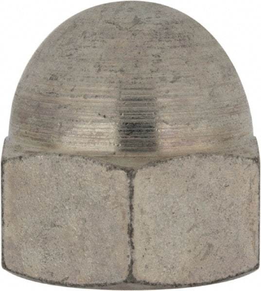 Value Collection - 5/8-18" UNF, 15/16" Width Across Flats, Nickel Plated, Steel Acorn Nut - 51/64" Overall Height, Grade 2 - Exact Industrial Supply