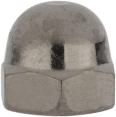 Value Collection - #8-32 UNC, 5/16" Width Across Flats, Nickel Plated, Brass Acorn Nut - 1/4" Overall Height - Exact Industrial Supply