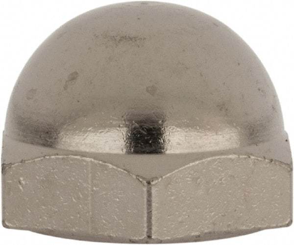 Value Collection - 7/16-20" UNF, 5/8" Width Across Flats, Nickel Plated, Brass Acorn Nut - 11/16" Overall Height - Exact Industrial Supply