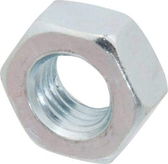 Value Collection - M10x1.25 Metric Fine Steel Right Hand Hex Nut - 17mm Across Flats, 8mm High, Zinc-Plated Finish - Exact Industrial Supply