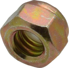 Value Collection - 5/16-18 UNC Grade 8 Hex Lock Nut with Nylon Insert - 1/2" Width Across Flats, 23/64" High, Zinc Yellow Dichromate Finish - Exact Industrial Supply