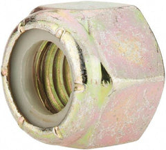 Value Collection - 1/2-13 UNC Grade 8 Hex Lock Nut with Nylon Insert - 3/4" Width Across Flats, 39/64" High, Zinc Yellow Dichromate Finish - Exact Industrial Supply