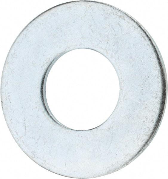 Value Collection - 1-1/8" Screw, Steel USS Flat Washer - 1-1/4" ID x 2-3/4" OD, 0.136" Thick, Zinc-Plated Finish - Exact Industrial Supply