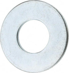 Value Collection - 1-1/8" Screw, Steel USS Flat Washer - 1-1/4" ID x 2-3/4" OD, 0.136" Thick, Zinc-Plated Finish - Exact Industrial Supply